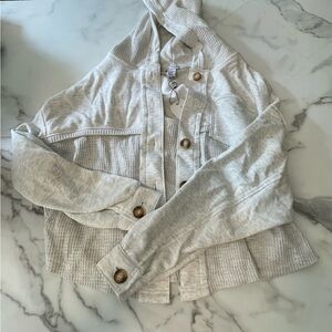 Gray Casual Lightweight Jacket with Collar